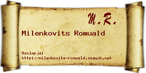 Milenkovits Romuald névjegykártya
